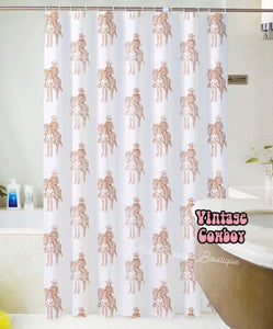Vintage cowboy shower curtain
