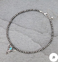 Load image into Gallery viewer, Silver steerhead choker necklace
