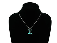 Load image into Gallery viewer, Turquoise I initial necklace