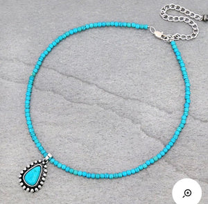 Simple Turquoise pendant necklace