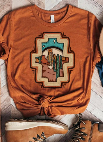 Rust desert valley tee