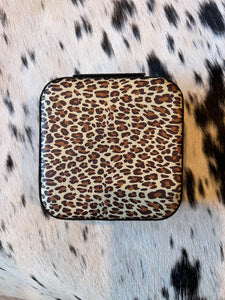 Cheetah print jewelry travel box