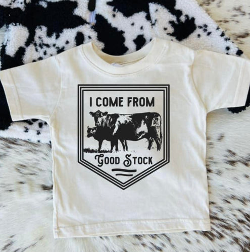 I come from good stock kids tee ( white)
