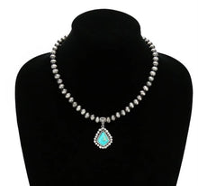 Load image into Gallery viewer, Natural turquoise simple necklace