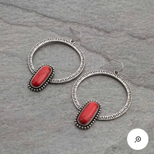Red and silver earrings