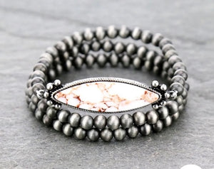 White and silver bracelet