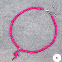 Load image into Gallery viewer, Pink bolt choker necklace
