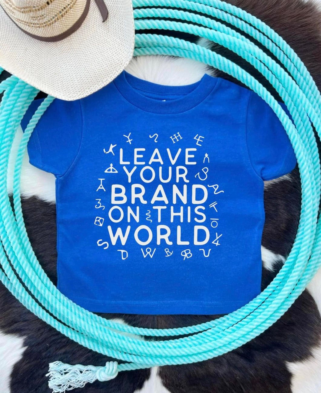 Leave your brand on this world kids tee
