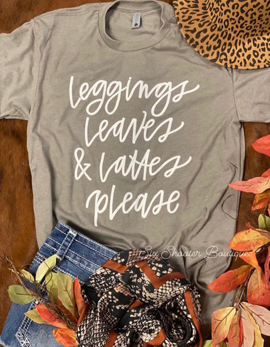 Leggings leaves & lattes please tee (sale)
