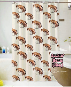 Buckin horse shower curtain