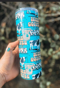 Ice coffee & cows tumbler cup
