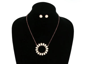 White oval necklace